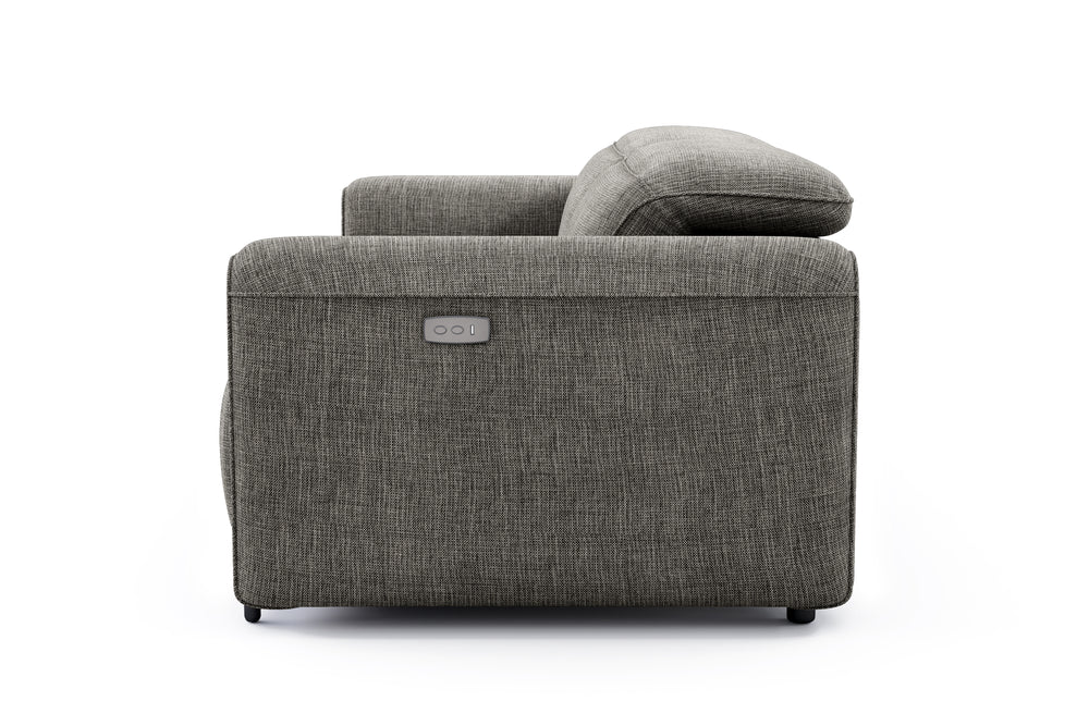 Valencia Octavia Fabric Dual Reclining Cloud Loveseat Sofa, Dark Grey