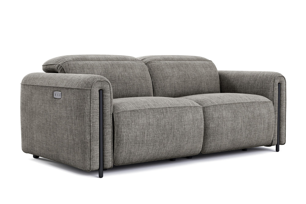 Valencia Octavia Fabric Dual Reclining Cloud Loveseat Sofa, Dark Grey