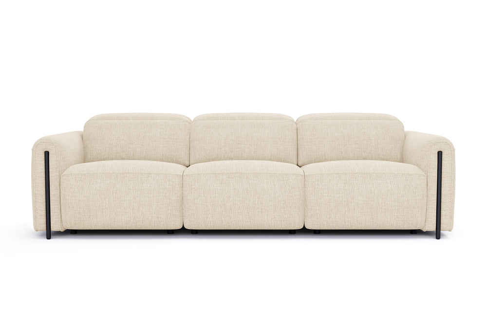 Valencia Octavia Fabric Dual Reclining Cloud Three Seats Sofa, Beige