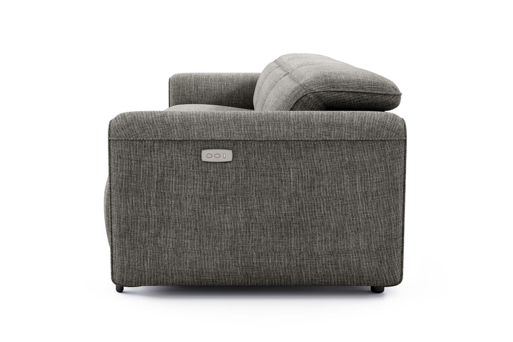 Valencia Octavia Fabric Dual Reclining Cloud Three Seats Sofa, Dark Grey