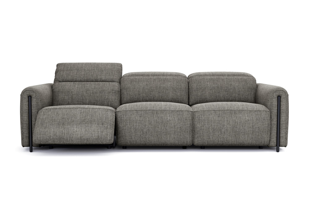 Valencia Octavia Fabric Dual Reclining Cloud Three Seats Sofa, Dark Grey