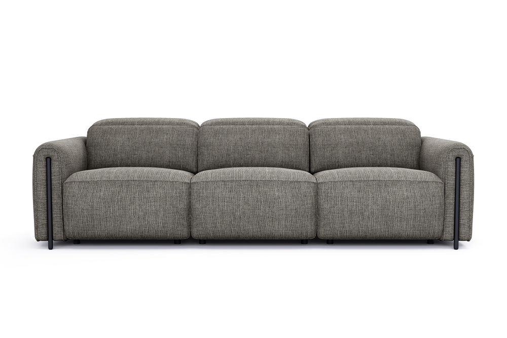 Valencia Octavia Fabric Dual Reclining Cloud Three Seats Sofa, Dark Grey