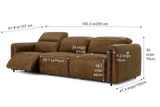 Octavia Distressed Italian Aniline Leather Dual Reclining Sofa