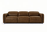 Octavia Distressed Italian Aniline Leather Dual Reclining Sofa