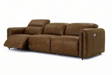 Octavia Distressed Italian Aniline Leather Dual Reclining Sofa