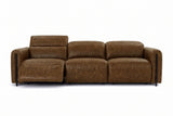 Octavia Distressed Italian Aniline Leather Dual Reclining Sofa