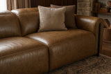 Octavia Distressed Italian Aniline Leather Dual Reclining Sofa