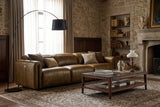 Octavia Distressed Italian Aniline Leather Dual Reclining Sofa