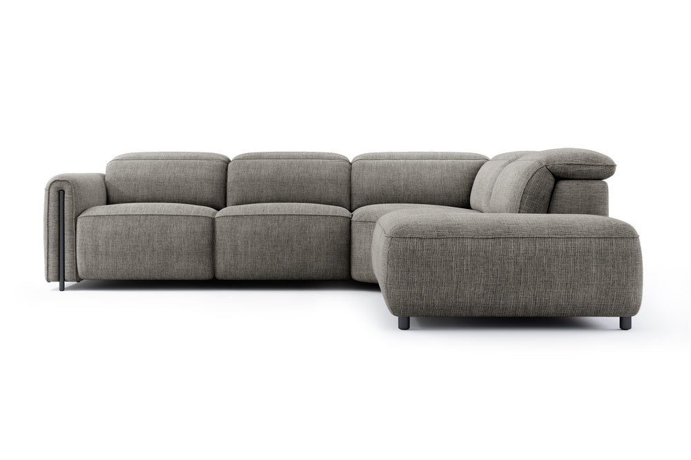 Valencia Octavia Fabric Reclining Sectional Cloud Sofa, L-Shape with Right Chaise, Dark Grey