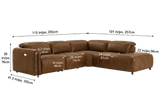 Octavia Distressed Italian Aniline Leather Reclining Corner Sectional Sofa