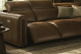 Octavia Distressed Italian Aniline Leather Reclining Corner Sectional Sofa