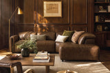 Octavia Distressed Italian Aniline Leather Reclining Corner Sectional Sofa