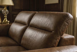 Octavia Distressed Italian Aniline Leather Reclining Corner Sectional Sofa