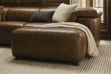 Octavia Distressed Italian Aniline Leather Reclining Corner Sectional Sofa