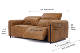 Octavia Distressed Italian Aniline Leather Dual Reclining Sofa