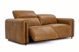 Octavia Distressed Italian Aniline Leather Dual Reclining Sofa