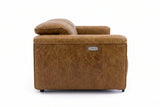 Octavia Distressed Italian Aniline Leather Dual Reclining Sofa