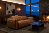 Octavia Distressed Italian Aniline Leather Dual Reclining Sofa