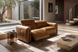 Octavia Distressed Italian Aniline Leather Dual Reclining Sofa