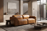 Octavia Distressed Italian Aniline Leather Dual Reclining Sofa