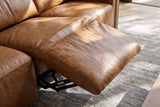 Octavia Distressed Italian Aniline Leather Dual Reclining Sofa