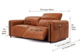 Octavia Distressed Italian Aniline Leather Dual Reclining Sofa