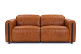 Octavia Distressed Italian Aniline Leather Dual Reclining Sofa