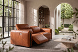 Octavia Distressed Italian Aniline Leather Dual Reclining Sofa