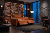 Octavia Distressed Italian Aniline Leather Dual Reclining Sofa