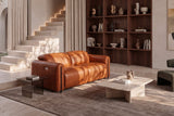 Octavia Distressed Italian Aniline Leather Dual Reclining Sofa