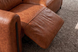 Octavia Distressed Italian Aniline Leather Dual Reclining Sofa