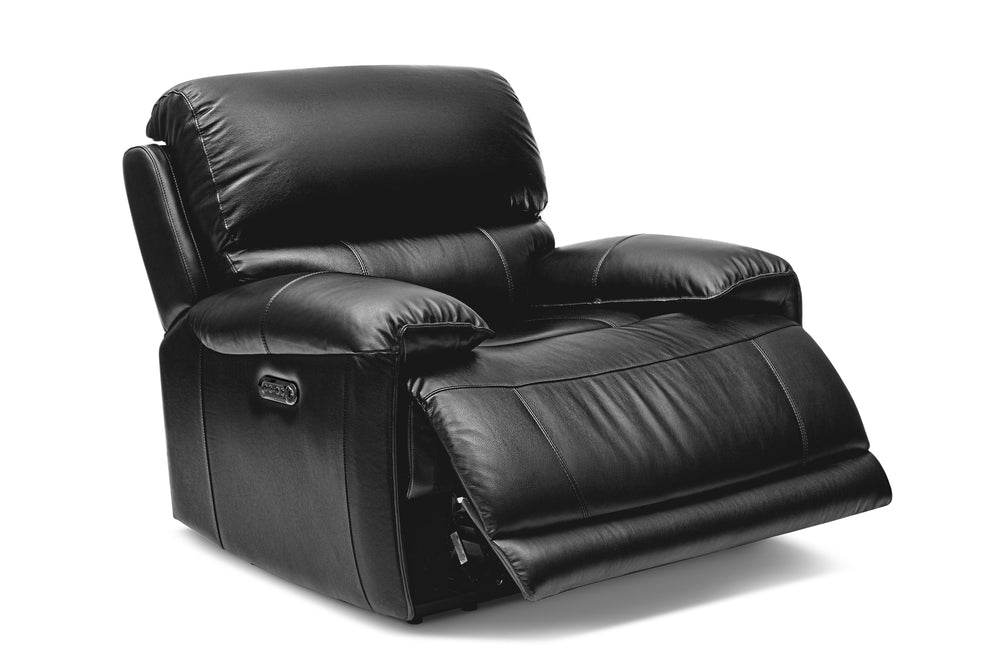 Valencia Oliver Top Grain Leather Recliner Seat, Black