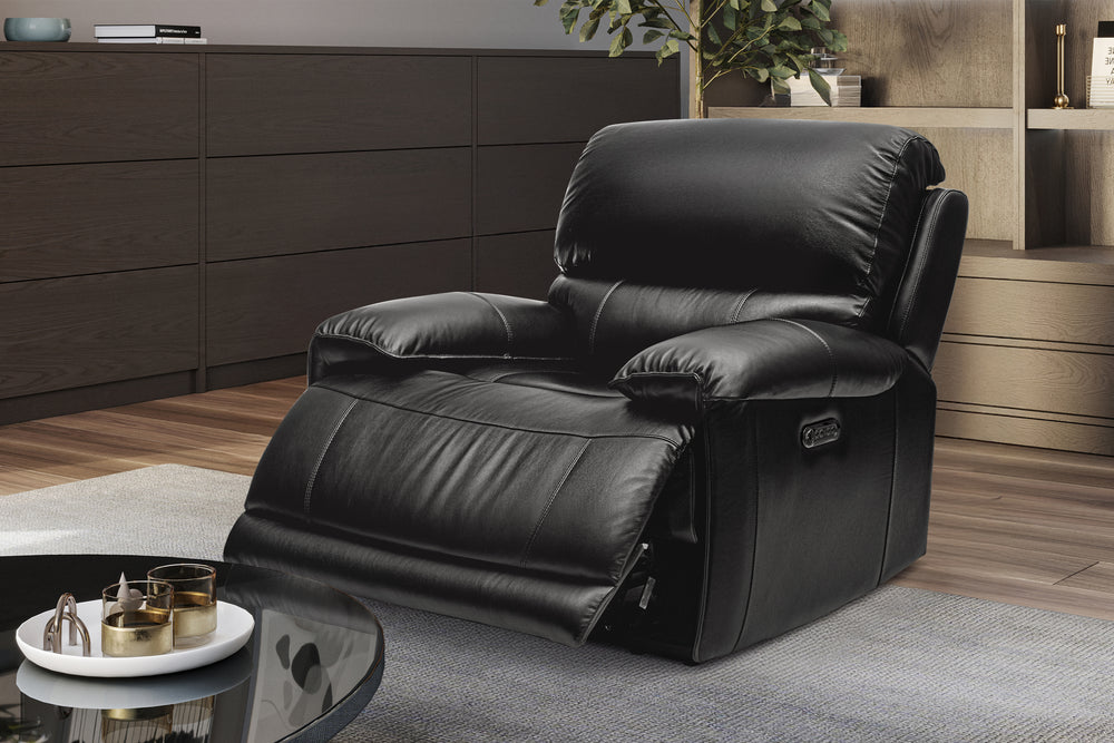 Valencia Oliver Top Grain Leather Recliner Seat, Black