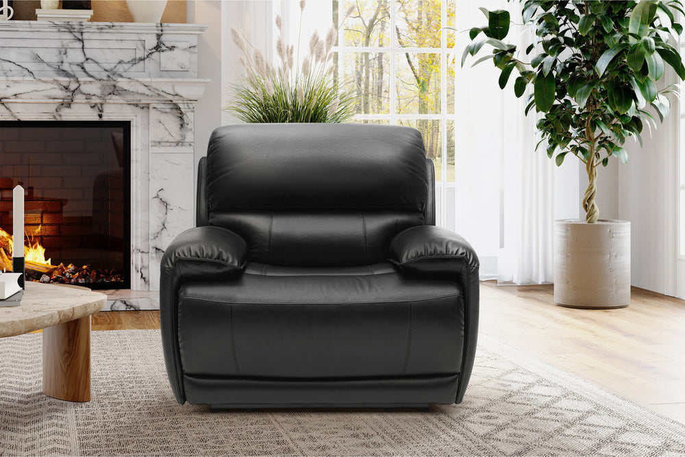 Valencia Oliver Top Grain Leather Recliner Seat, Black