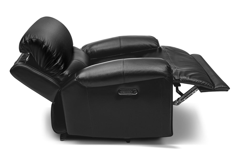 Valencia Oliver Top Grain Leather Recliner Seat, Black