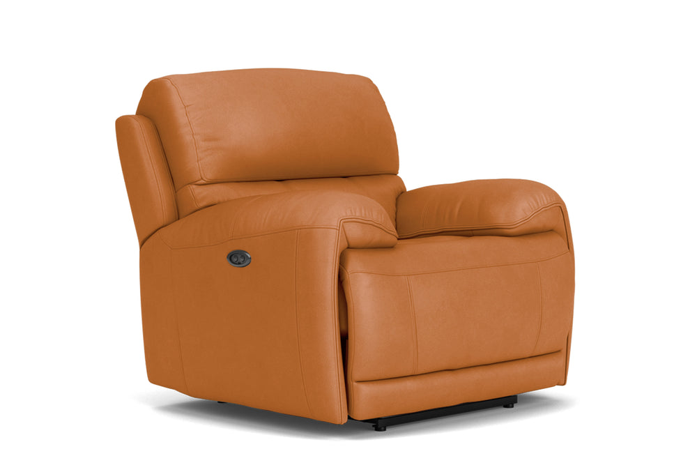 Valencia Oliver Top Grain Leather Recliner Chair, Cognac