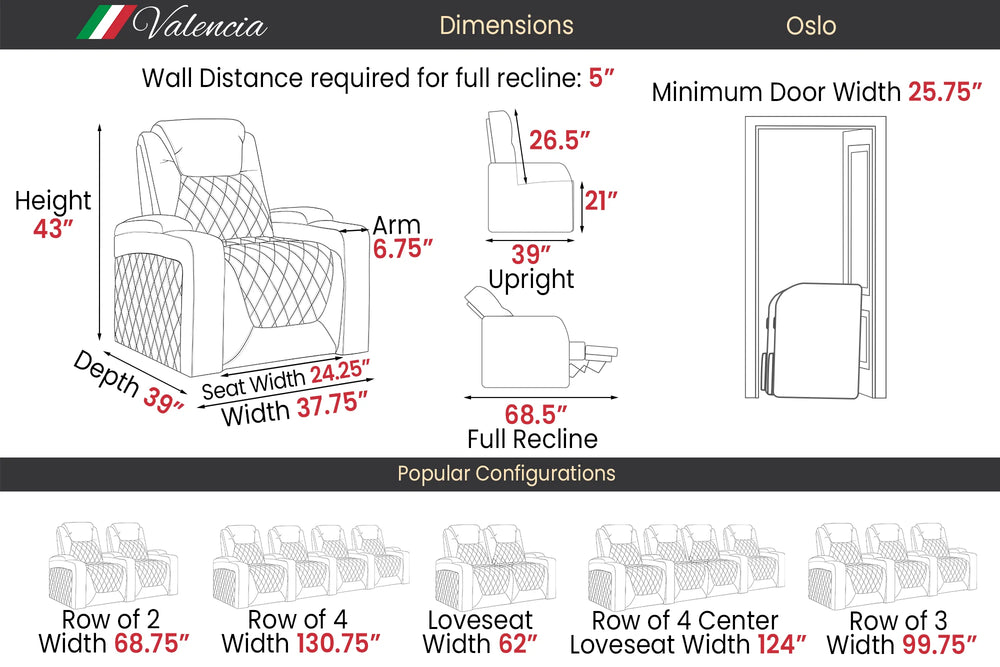 Oslo Row of 2 Loveseat, Dark Chocolate