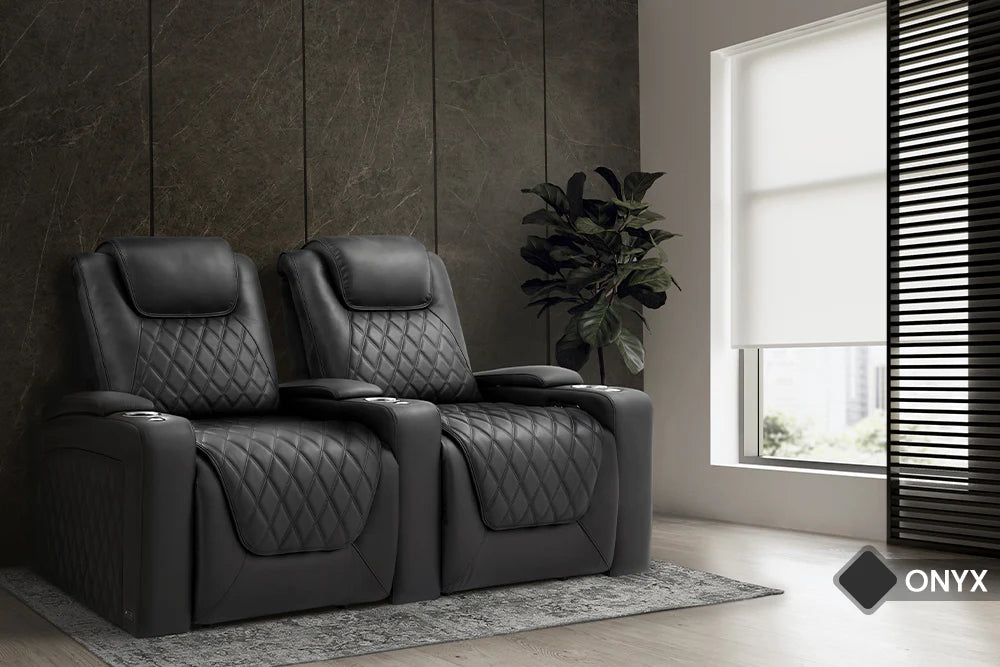 Valencia Oslo Luxury Home Theater Seating Row of 5, Onyx