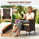 Outdoor Dining Set for 6 Patio Wicker Armchairs and Acacia Wood Table