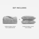 Breathable Faux Fur Comforter Bundle