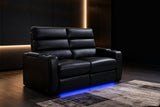 Valencia Palermo Home Theater Seating Row of 2 Loveseat, Black