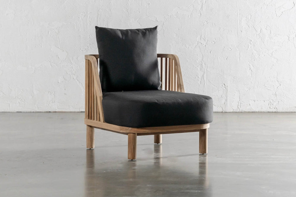 Valencia Palmer Teak Outdoor Accent Chair, Black