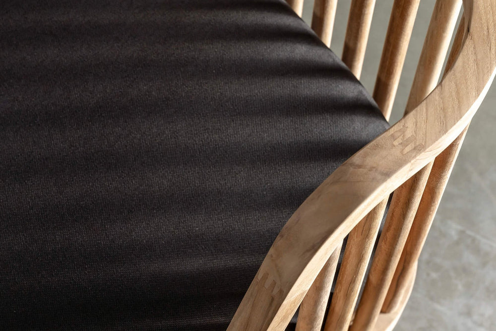 Valencia Palmer Teak Outdoor Accent Chair, Black