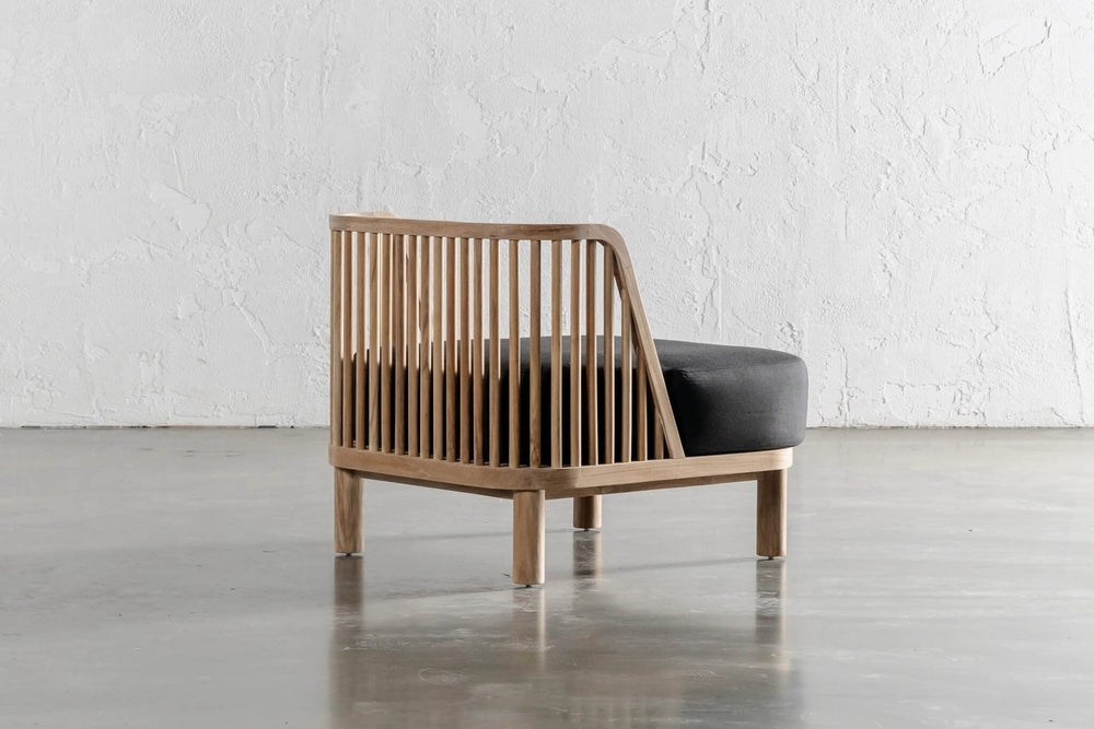 Valencia Palmer Teak Outdoor Accent Chair, Black