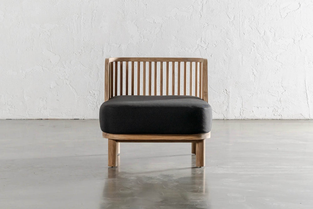 Valencia Palmer Teak Outdoor Accent Chair, Black
