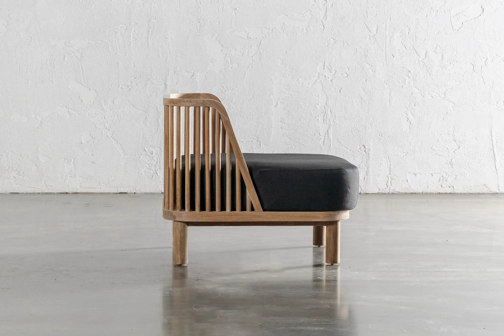 Valencia Palmer Teak Outdoor Accent Chair, Black
