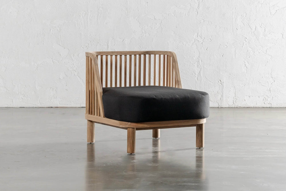 Valencia Palmer Teak Outdoor Accent Chair, Black