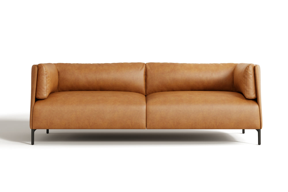 Valencia Parker Full-Aniline Leather 80" Wide Sofa, Cognac