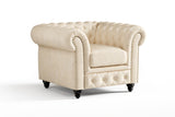 Parma Leather Chesterfield Accent Chair