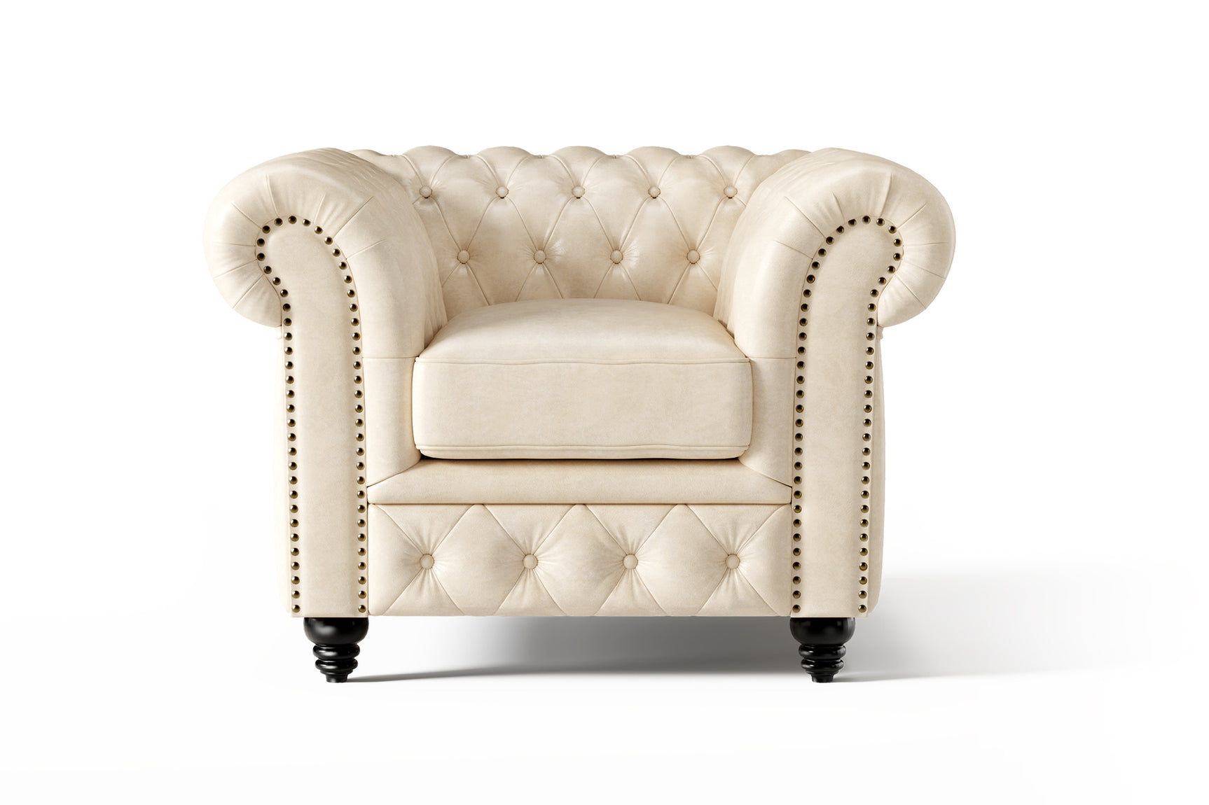 Parma Leather Chesterfield Accent Chair